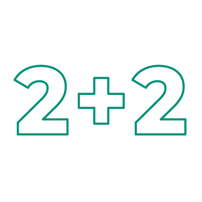 two plus two graphic